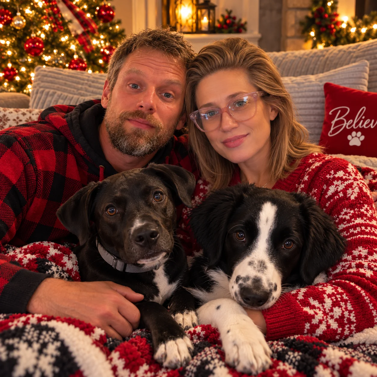 AI-generated Christmas card image